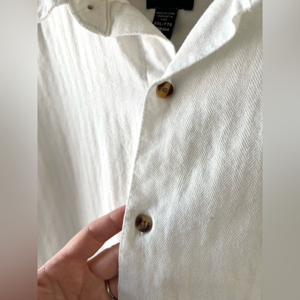 Quiksilver Men's White Casual Button-Down Shirt Size XXL Coastal Beach Summer - Picture 8 of 11